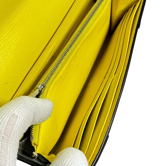 CELINE Taupe Leather Large Flap Multifunction Women's Long Wallet Made in Italy - Picture 10 of 15